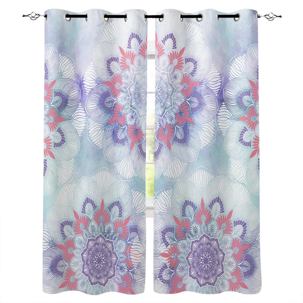 Mandala Curtains Ethnic Ornamental Figure Meditation Spiritual Zen Boho
