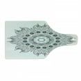 thumbnail image 1 of Mandala Cutting Board, Ornate Esoteric Esoteric Oriental Art Print, Decorative Tempered Glass Cutting and Serving Board, Wine Bottle Shape, Black White, by Ambesonne, 1 of 1