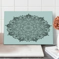 thumbnail image 1 of Mandala Cutting Board, Pattern of Lace Like Macro Round Tribal Motif with Mix Paisley Leaf Elements Image, Decorative Tempered Glass Cutting and Serving Board, Large Size, Black White, by Ambesonne, 1 of 1