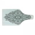 thumbnail image 1 of Mandala Cutting Board, Psychedelic Circular Element Art Lotus Theme, Decorative Tempered Glass Cutting and Serving Board, Wine Bottle Shape, White Charcoal Grey, by Ambesonne, 1 of 1