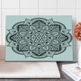 thumbnail image 1 of Mandala Cutting Board, Ringed Floral Pattern with Ornate Tile and Lines Boho Circle Art Motif, Decorative Tempered Glass Cutting and Serving Board, Large Size, Black White, by Ambesonne, 1 of 1