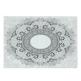 thumbnail image 1 of Mandala Cutting Board, Traditional Design with Ornamental Circle Flower Eastern Image, Decorative Tempered Glass Cutting and Serving Board, Large Size, Black and White, by Ambesonne, 1 of 1