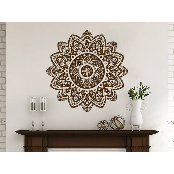Mandala Decals Mehndi Vinyl Sticker Wall Decal Lotus Flower Decor