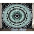 thumbnail image 1 of Ambesonne Tribal Curtains 2 Panel Set, Vintage Mandala Circles, 108" x 90", Blue Black, 1 of 3