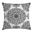 thumbnail image 1 of Mandala Decor Throw Pillow Cushion Cover, Ornate Pattern of Mandala with Symmetrical Shape and Tiles Arabesque Persian Image, Decorative Square Accent Pillow Case, 24 X 24 Inches, Black, by Ambesonne, 1 of 2