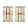 thumbnail image 1 of Mandala Design Kitchen Curtains - Vintage Tier Cafe Curtains for Bathroom Living RV Rod Pocket Window Drapes 36 Inch 2 Panels Set 28"x36" Window Treatment Tiers, 1 of 4