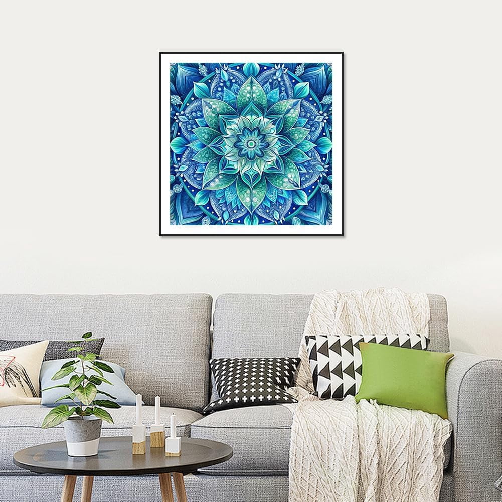 Mandala Diamond Art Kits for Adults, Diamond Painting Kits for Beginners, 5D Round Diamond Dots Gem Craft Art for Home Wall Decor 12x12 inch