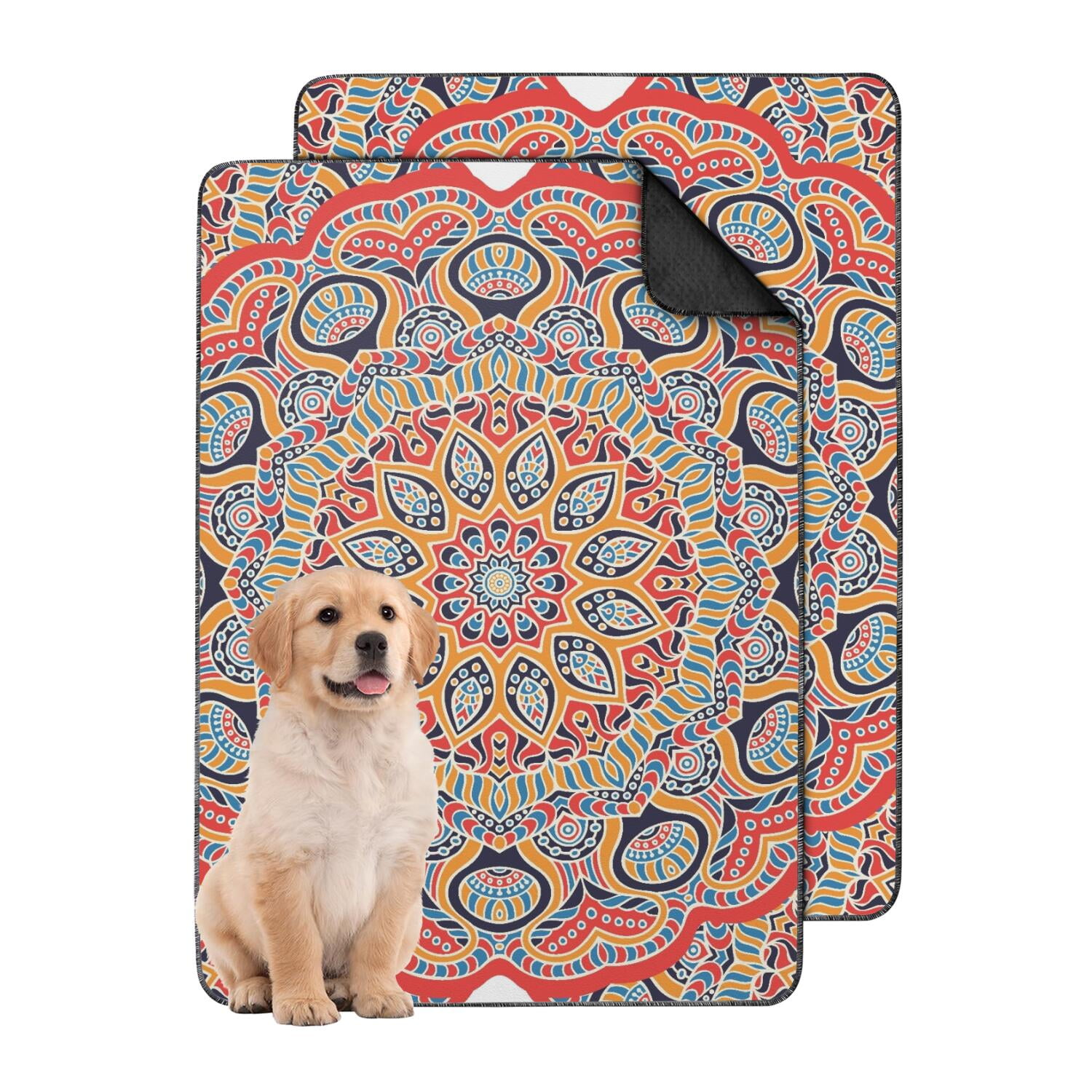 Curated visual reference: Large Dog Washable Crate Liners Reference: Mandala Dog Pee Pads Washable 24 X35 Large Size Quick