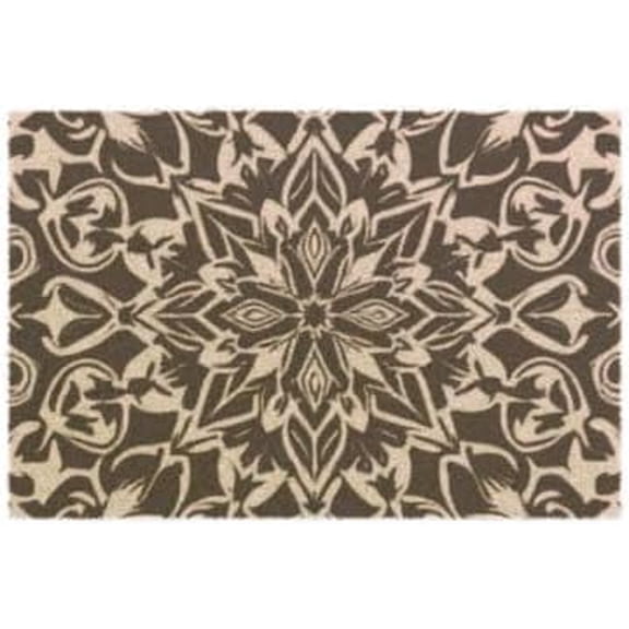 Mandala Doormat 24 x 16 Inch Coconut Coir With Vinyl Backing Boho Welcome Rug For Entryway