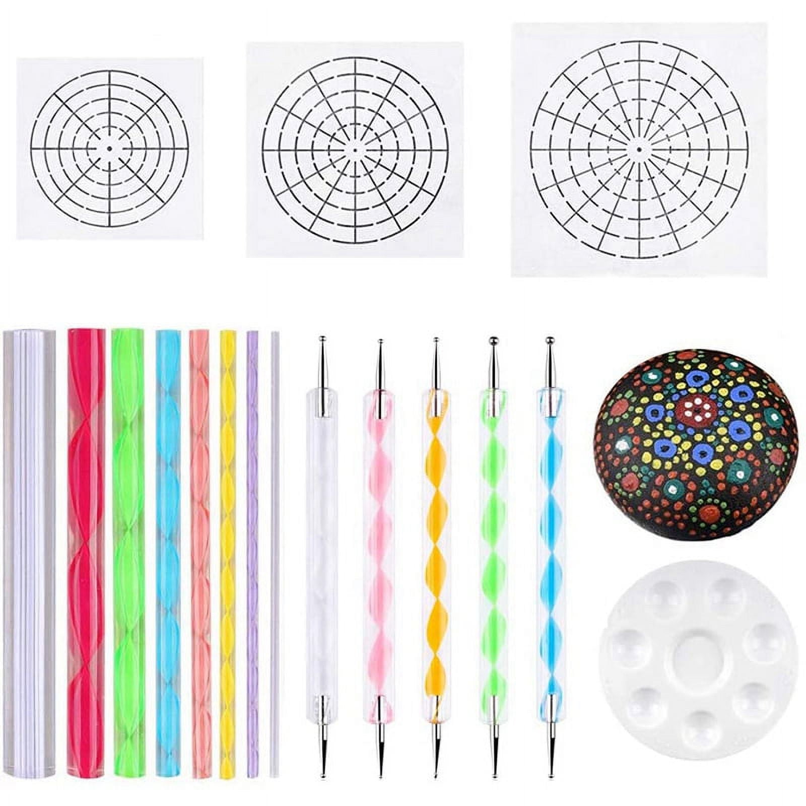 Mandala Dotting Stencil Tools Rock Painting Kit Ball Stylus Dotting