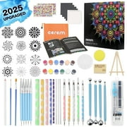 Cerem Mandala Dot Art Kit with Acrylic Paints & Stencils - DIY Rock Painting Supplies for Drawing & Home Decor