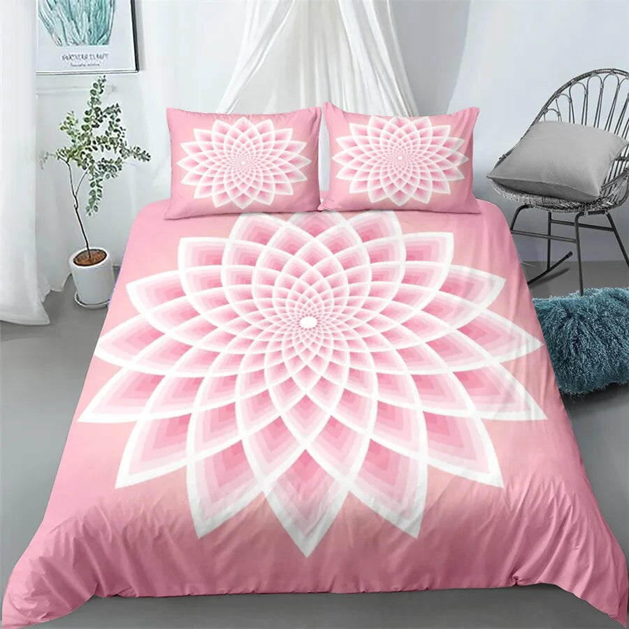 Mandala Duvet Cover Set Blue Pink Boho Chic Bedspreads Romantic Bedclothes Bohemian Bedding Set
