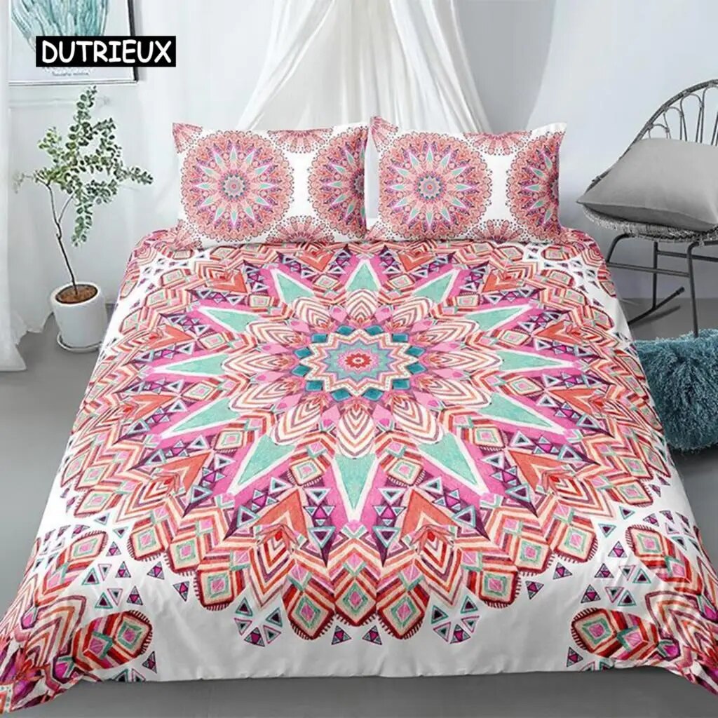 Mandala Duvet Cover Set King Polyester Tie Dye Paisley Quilt Cover ...