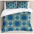 thumbnail image 1 of Mandala Duvet Cover Set King Size, Oriental Geometric Floral Elements Ornamental Green Blue Tones, Decorative 3 Piece Bedding Set with 2 Pillow Shams, Pale Sage Green and Multicolor, by Ambesonne, 1 of 3
