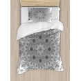 thumbnail image 1 of Mandala Duvet Cover Set, Monochrome Pattern and Heritage Oriental Inspired Cosmos Art, Decorative 2 Piece Bedding Set with 1 Pillow Shams, Twin Size, Black, by Ambesonne, 1 of 3