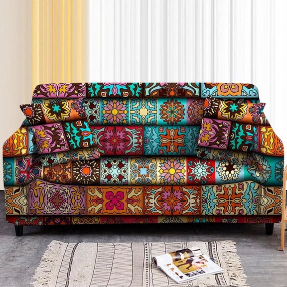 Mandala Elastic Sofa Cover for Living Room Stretch Bohemian Prints Couch Covers Sofa Slipcover Armchair Protector 1/2/3/4 Seater