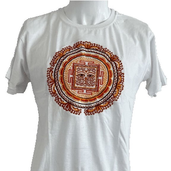 Mandala Embroidery , 100% Cotton lightweight comfort Unisex T-Shirt