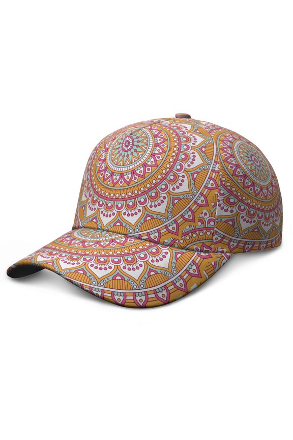 Mandala Ethnic Baseball Cap – Tribal Boho Dad Hat Featuring Vintage Geometric Sacred Pattern, Artistic Spiritual Symbolic Design