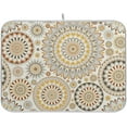 thumbnail image 1 of Mandala Ethnic Bohemian Ornament Dish Drying Mat for Kitchen Counter Absorbent Microfiber Drying Pad, Medium 16x18 in, Reversible Drainer Mats, 1 of 7