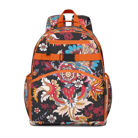 Mandala Exotic Artistic Elegant Classic Chic Aesthetic Student Backpack Adjustable Padded Straps Chest Buckle Durable Bookbag