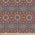 thumbnail image 1 of Ambesonne Mandala Fabric by the Yard Upholstery, Nature Inspired Retro, 1 Yard, Orange Turquoise White, 1 of 5
