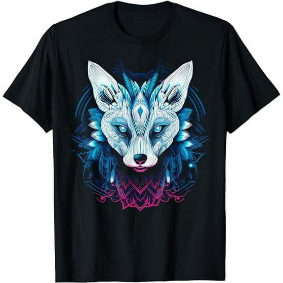 Mandala Fantasy Artwork - Animal Art Fox T-Shirt