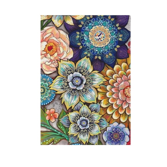 Mandala Floral Garden Flag Double Sided 12 x 18/28 x 40 Inch Yard Flag Home Outdoor Yard Patio Lawn Decor