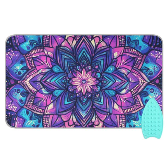 Mandala Floral Ironing Mat Blanket Portable Travel Ironing Pad Heat Resistant Pad 47.2" x 27.6