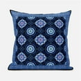 thumbnail image 1 of Mandala Floral Tiles Indoor/Outdoor Pillow with Removable Cover in Blue Black Pink26x26, 1 of 6