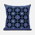 thumbnail image 1 of Mandala Floral Tiles Throw Pillow with Removable Cover in Blue Black Yellow Pink 18x18, 1 of 5