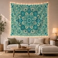 thumbnail image 1 of Mandala Floral Vine on Pale Mint Background, Calming Boho for Nature Decor Lovers, Folk Art Wall Decor, Housewarming Gift Tapestry Wall Hanging for Bedroom and Living Room, 1 of 7