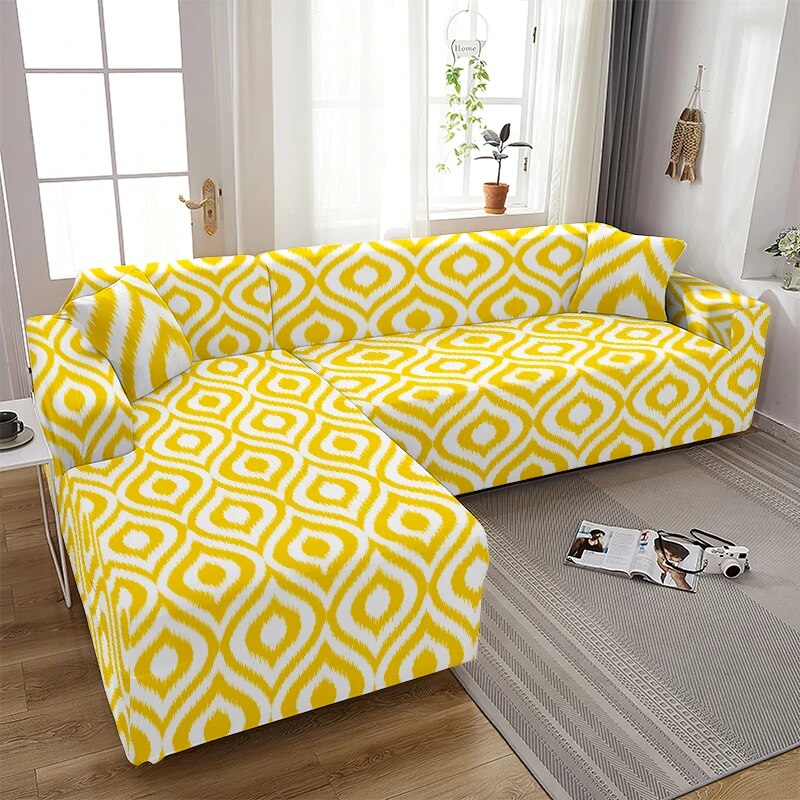 Mandala Flower Elastic Sofa Cover for Living Room Geometric Sofa Chaise