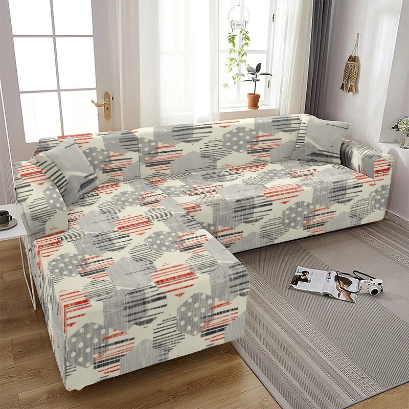 Mandala Flower Elastic Sofa Cover for Living Room Geometric Sofa Chaise