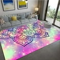 thumbnail image 1 of Mandala Flower Floral White Black Large Carpet Area Rug Pray Rugs Hallway Corridor Step Mat for Living Room Bedroom Decoration, 1 of 5