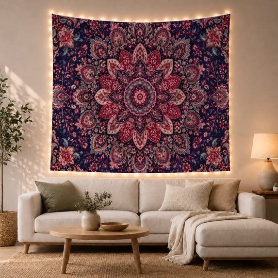 Mandala Flower As With Primary, Mystical Fantasy for Space Lovers, Galaxy Room Decor Statement Accent, Mother's Day Gift, Tapestry Wall Hanging for Bedroom and Dorm
