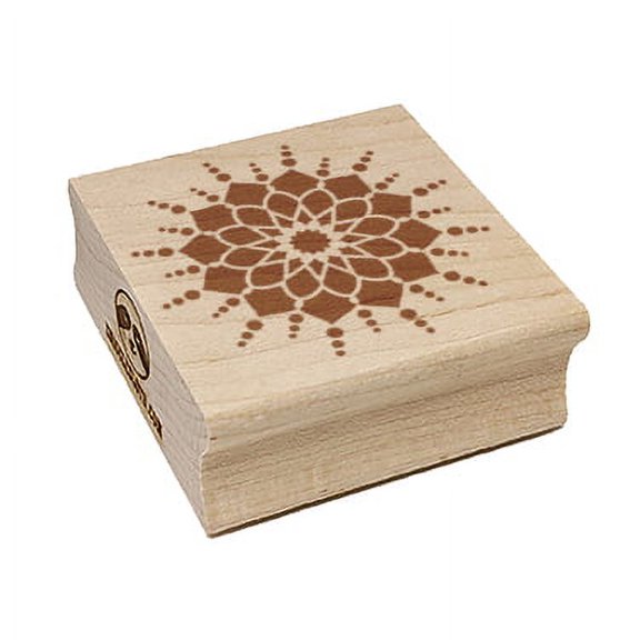 Mandala Flower Simple Square Rubber Stamp Stamping Scrapbooking Crafting - Large 2.75in