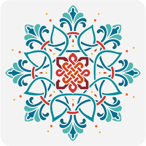 Eternal Patterns Mandala Flower Stencil 11.8x11.8 inch Eternal Knot Painting Stencil ...