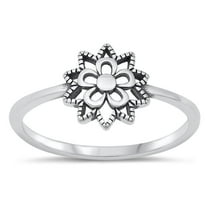 Mandala Flower Sun Guidance Ring .925 Sterling Silver Band Jewelry Female Male Unisex Size 7