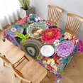 thumbnail image 1 of Mandala Flower Tablecloth Table Cover Washable Tabletop for Kitchen Dinning Decoration Rectangle 60x84inch, 1 of 5