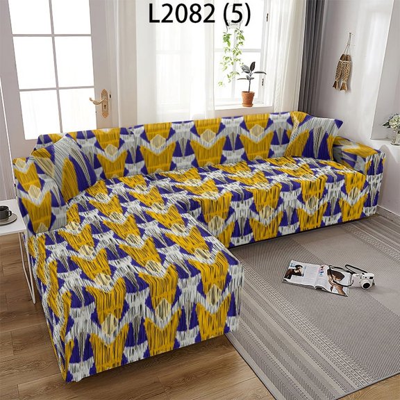 Mandala Geometric Elastic Sofa Cover for Living Room Sofa Towel Retro Stripes Printed Pattern L-shaped Chaise Longue Sofa Covers