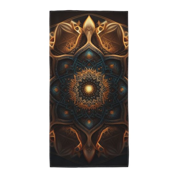 Mandala Geometry Abstract Soft Bath Towel 12x24 for Beach, Pool, Travel, Gym Quick-Dry Sport Hand Face Wash Cloth