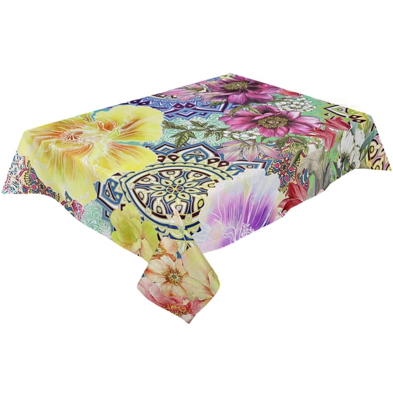 Mandala Gradient Wedding Party Table Cloth Waterproof Oilproof Dining Table Cover Kitchen Home Decor