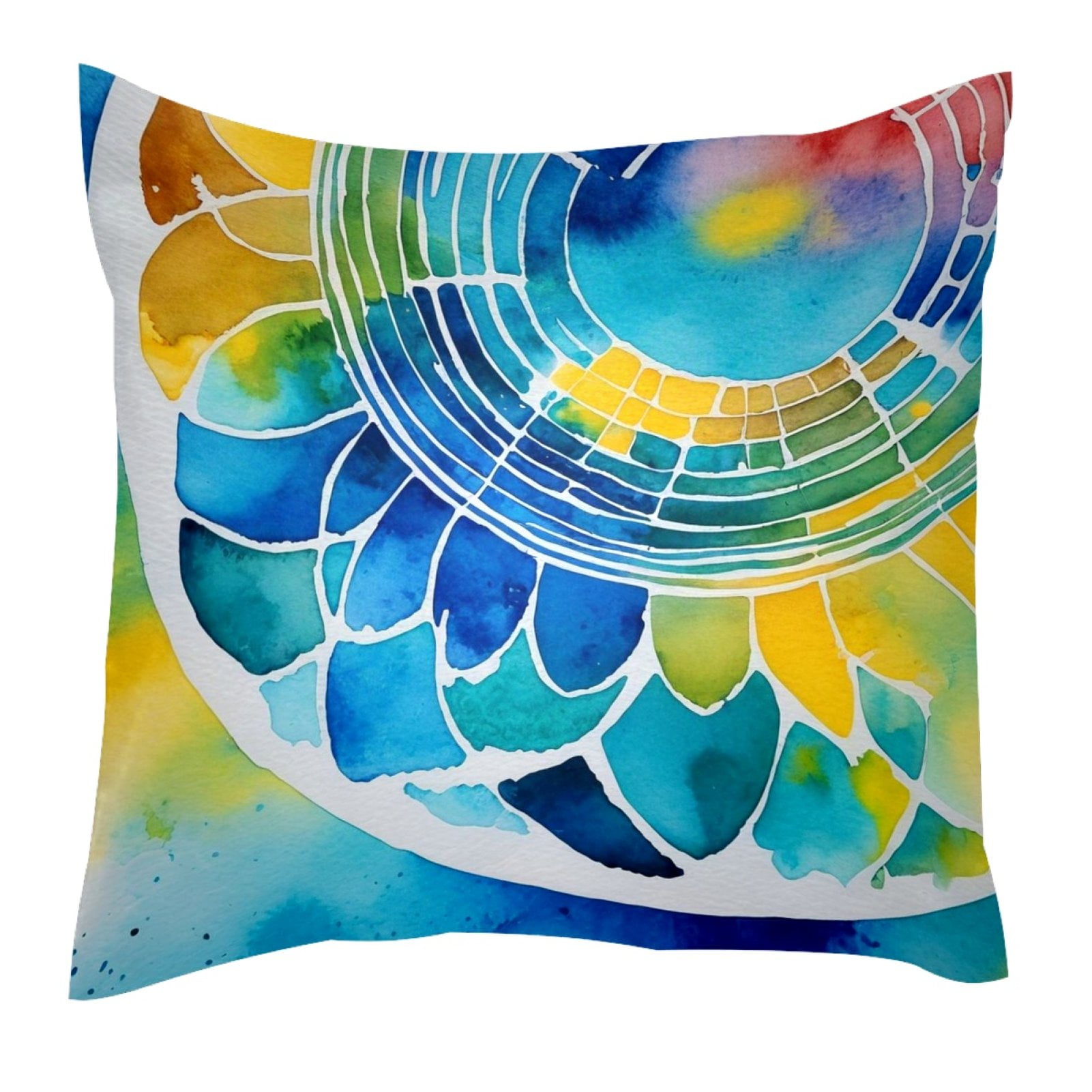 Mandala Graphic Abstract Watercolor Throw Pillow Covers,Decorative