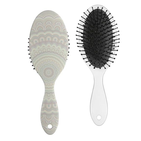 Mandala Hair Brush - Gentle Detangling Paddle Brush with Round-Tip Bristles for Women & Men, Anti-Frizz & Scalp Massage, Psychedelic Healing Design