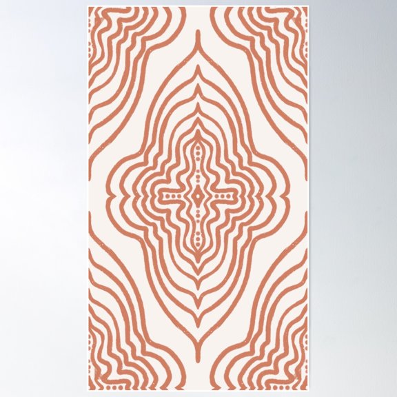 Mandala In Bright Copper Poster Wall Art, Modern Wall Decor For Living Room Bedroom, 12x18 UNFRAMED