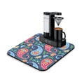 thumbnail image 1 of Mandala Inspired Paisley Dish Drying Mat, Exotic Artistic Absorbent Coffee Bar Mat, Colorful Vibrant Kitchen Counter Protector, 1 of 7