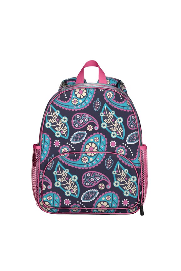 Mandala Inspired Paisley Students Backpack - Colorful Vibrant Indian Tribal Boho Vintage Retro Design, Comfortable Dual Shoulder Support Lightweight Backpack