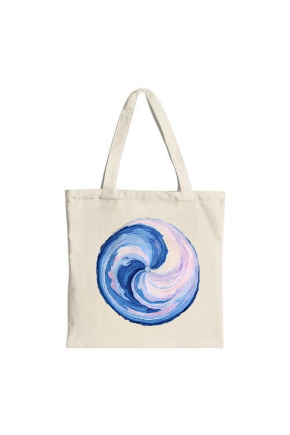 Mandala-Inspired Pink & Black Tote Bag - Intricate Circular Design with Gradient Center Perfect for Shopping Travel & Parties