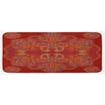 thumbnail image 1 of Mandala Kitchen Mat, Moroccan Persian Design Oriental Rectangular Paisley Floral Print, Plush Decorative Kitchen Mat with Non Slip Backing, 47" X 19", Burgundy White, by Ambesonne, 1 of 1