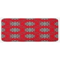thumbnail image 1 of Mandala Kitchen Mat, Sketchy Leaves Swirl Ivy Victorian Mesh Design Inspired Image, Plush Decorative Kitchen Mat with Non Slip Backing, 47" X 19", Vermilion White, by Ambesonne, 1 of 1